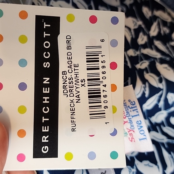 Gretchen Scott Ruffle Caged Caged Blue White Dress Size XS - Picture 8 of 9